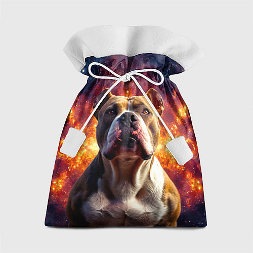 Подарочный мешок Американский булль в космосе / 3D-принт – фото 1