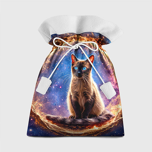 Подарочный мешок Сиамская кошка в космосе / 3D-принт – фото 1