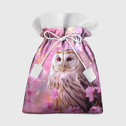 Мешок для подарков Большая сова в розовых цветах, цвет: 3D-принт