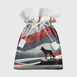 Мешок для подарков Лиса и красные горы, цвет: 3D-принт