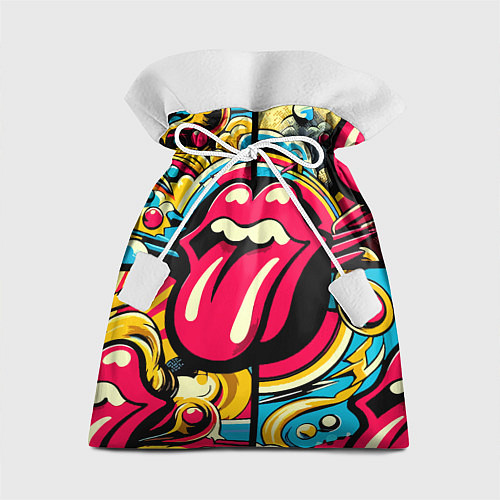 Подарочный мешок Rolling Stones logo - pop art pattern / 3D-принт – фото 1