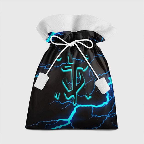 Подарочный мешок Doom молнии неоновые / 3D-принт – фото 1