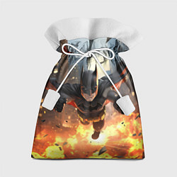 Мешок для подарков Бэтмен в полете над огнем, цвет: 3D-принт