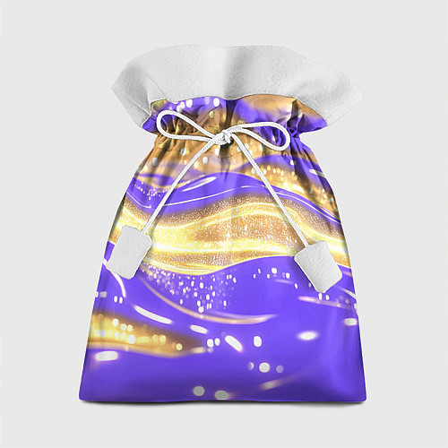 Подарочный мешок Фиолетово-золотая жидкая текстура / 3D-принт – фото 1