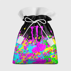 Мешок для подарков Monster energy краски неоновые, цвет: 3D-принт