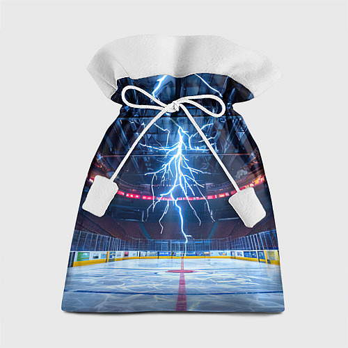 Подарочный мешок Удар молнии в хоккейную площадку / 3D-принт – фото 1