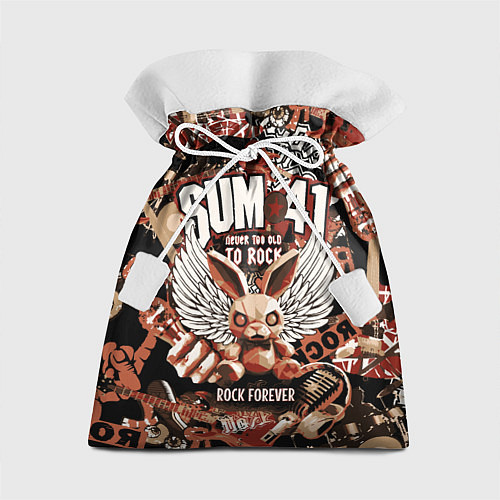 Подарочный мешок Sum 41 на фоне кролика и гитар / 3D-принт – фото 1