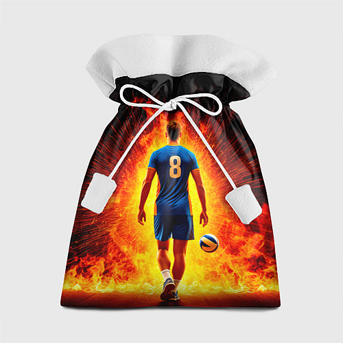 Подарочный мешок Волейболист в огне / 3D-принт – фото 1