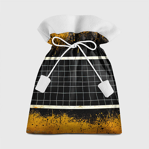 Подарочный мешок Волейбольная сетка на черном / 3D-принт – фото 1