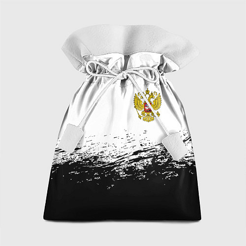 Подарочный мешок Россия черно белые краски / 3D-принт – фото 1