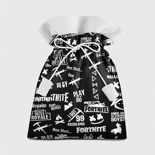 Подарочный мешок Черно белые логотипы игр / 3D-принт – фото 1