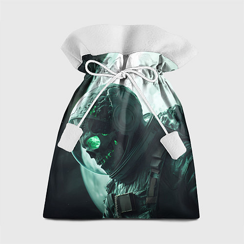 Подарочный мешок Скелет космонавта перед планетой / 3D-принт – фото 1