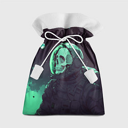 Мешок для подарков Скелет космонавта в зеленых оттенках, цвет: 3D-принт