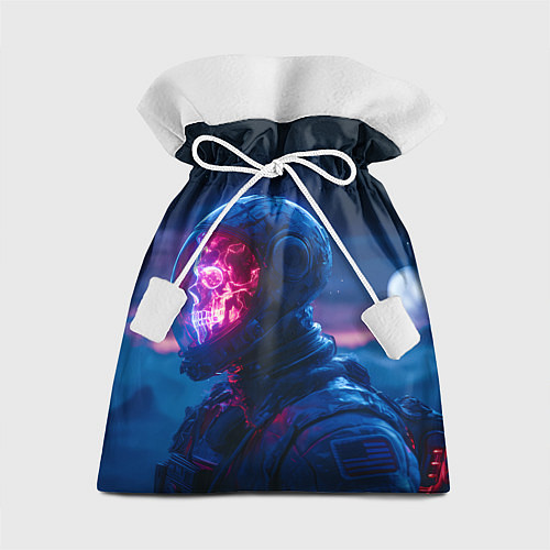 Подарочный мешок Синий космонавт с красным черепом / 3D-принт – фото 1