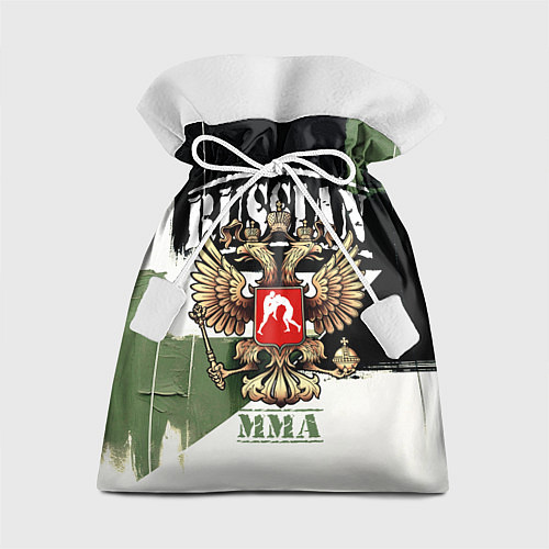 Подарочный мешок Русский ММА на фоне герба России / 3D-принт – фото 1
