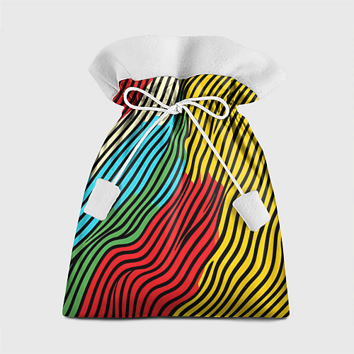 Подарочный мешок Абстрактные цветные линии / 3D-принт – фото 1
