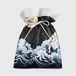 Мешок для подарков Японские волны и луна, цвет: 3D-принт