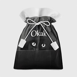 Мешок для подарков Кот в капюшоне, окак, мем, цвет: 3D-принт