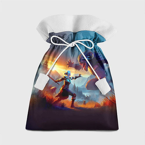 Подарочный мешок Битва Цири с монстром - Ведьмак 4 / 3D-принт – фото 1