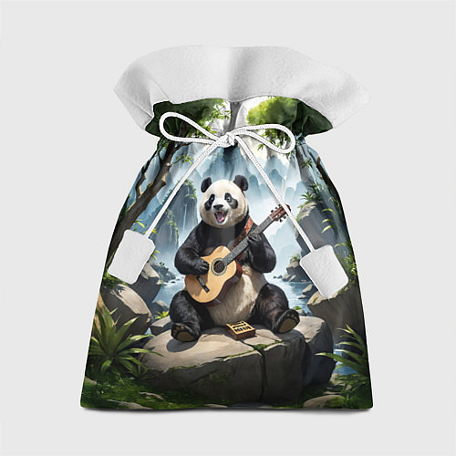 Подарочный мешок Панда играет на гитаре в лесу / 3D-принт – фото 1