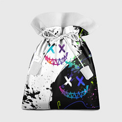 Мешок для подарков Неоновые брызги - жуткие улыбки, цвет: 3D-принт