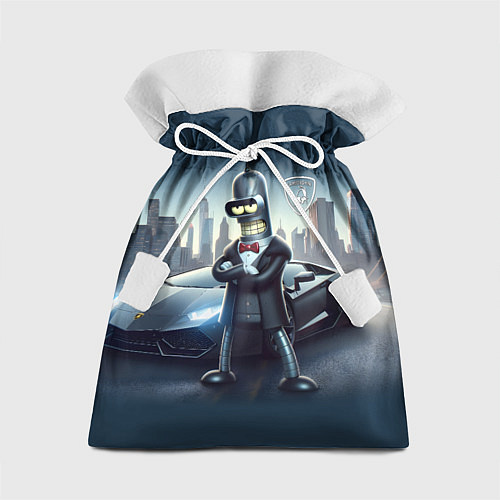 Подарочный мешок Крутой Бендер рядом с Ламборджини / 3D-принт – фото 1