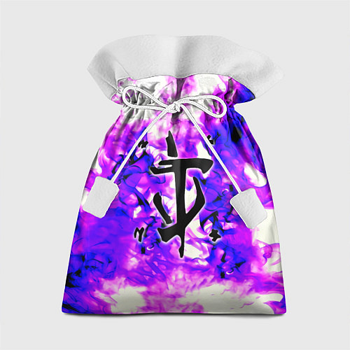 Подарочный мешок Doom неоновый огонь лого / 3D-принт – фото 1