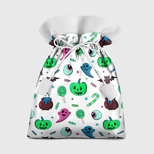 Подарочный мешок Halloween light green pumpkin - паттерн / 3D-принт – фото 1