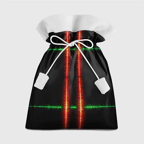 Подарочный мешок Color black green red lines / 3D-принт – фото 1
