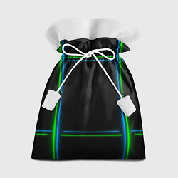 Мешок для подарков Neon green light blue, цвет: 3D-принт