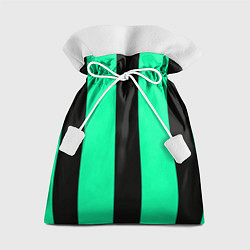 Мешок для подарков Color turquoise black line, цвет: 3D-принт