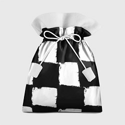 Мешок для подарков Черные квадраты в виде шахматной доски, цвет: 3D-принт