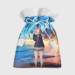 Мешок для подарков Дандадан Сиратори Айра с ракушкой в руках, цвет: 3D-принт