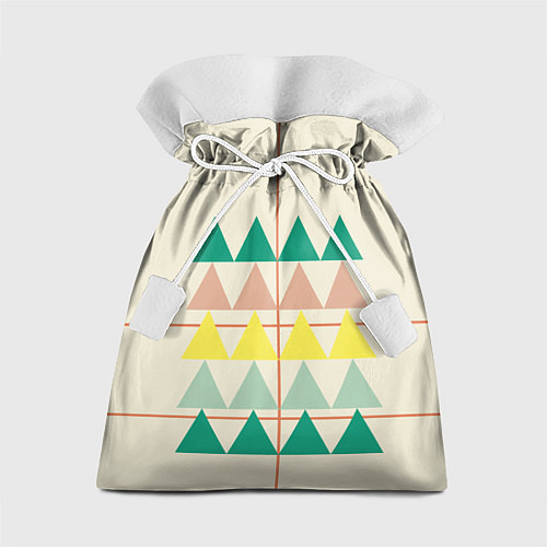 Подарочный мешок Абстрактный лес - треугольники на светлом / 3D-принт – фото 1