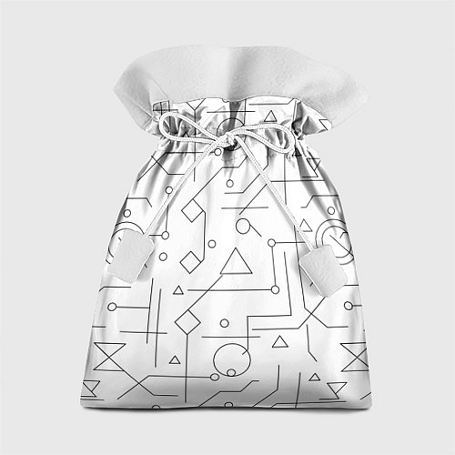 Подарочный мешок Техно-Геометрия на белое / 3D-принт – фото 1