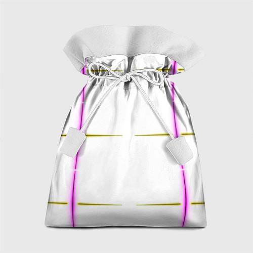Подарочный мешок Color white pink yellow stripes / 3D-принт – фото 1
