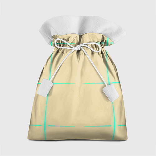 Подарочный мешок Color beige green stripes / 3D-принт – фото 1