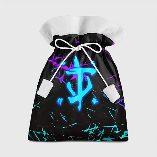 Подарочный мешок Doom неоновые штрихи / 3D-принт – фото 1