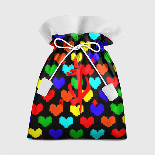 Подарочный мешок Doom love pixel pattern / 3D-принт – фото 1