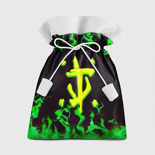 Подарочный мешок Doom зелёный огонь / 3D-принт – фото 1