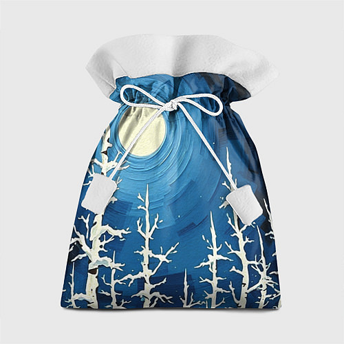 Подарочный мешок Полнолуние и берёзы акрилом / 3D-принт – фото 1