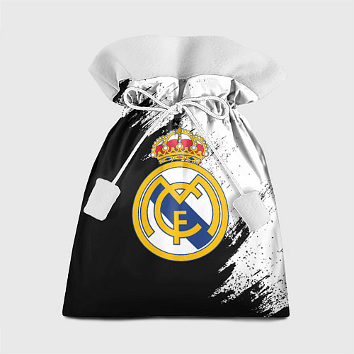 Подарочный мешок Real Madrid текстура штрихи / 3D-принт – фото 1