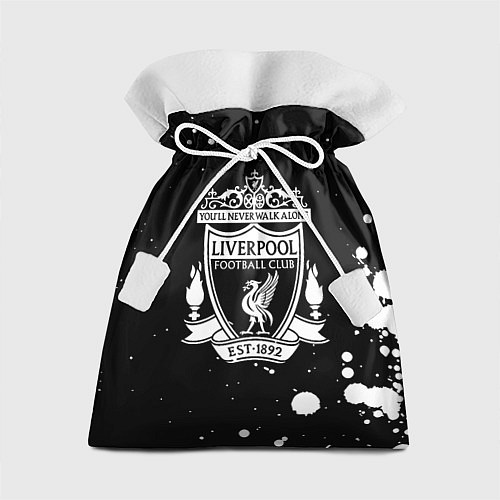Подарочный мешок Liverpool белые текстура краски / 3D-принт – фото 1