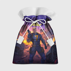 Мешок для подарков Fallout седьмой на фоне взрывов, цвет: 3D-принт