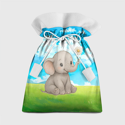 Подарочный мешок Слоненок с цветочком / 3D-принт – фото 1