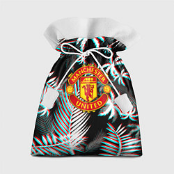 Мешок для подарков Манчестер Юнайтед тропики глитч, цвет: 3D-принт