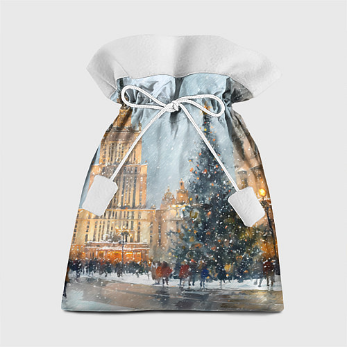 Подарочный мешок Новогодняя Москва / 3D-принт – фото 1