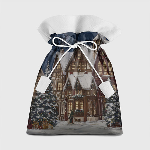 Подарочный мешок Новогодние дома / 3D-принт – фото 1