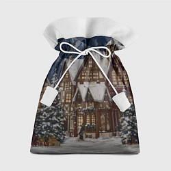 Мешок для подарков Новогодние дома, цвет: 3D-принт