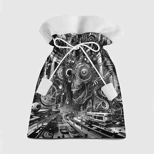 Подарочный мешок Cyber urban skull - ai art fantasy / 3D-принт – фото 1